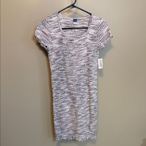 Old Navy Girls XL Heathered Pink and Gray Knit Scoop-Neck Dress